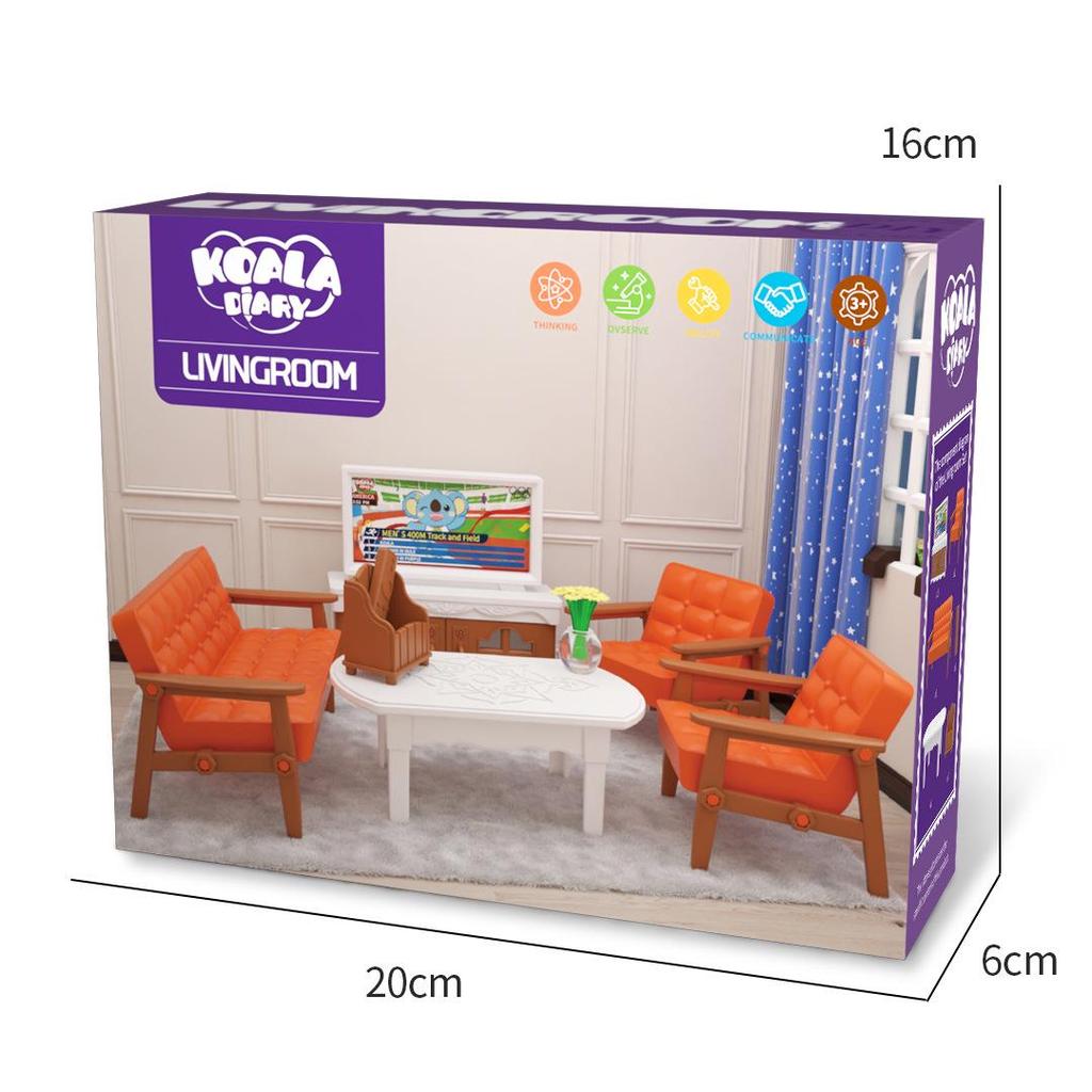 Миниатюрный игровой набор для кукольного домика «Дневник коалы»: Ванная комната, спальня и кухня — идеальный подарок на день рождения для девочки