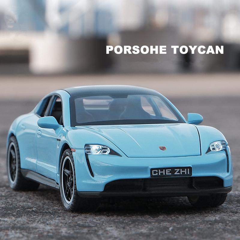 1/32 Porsches Taycan Coupe сплав спортивная модель автомобиля литая металлическая игрушечная машина модель автомобиля имитация звук и свет детский подарок
