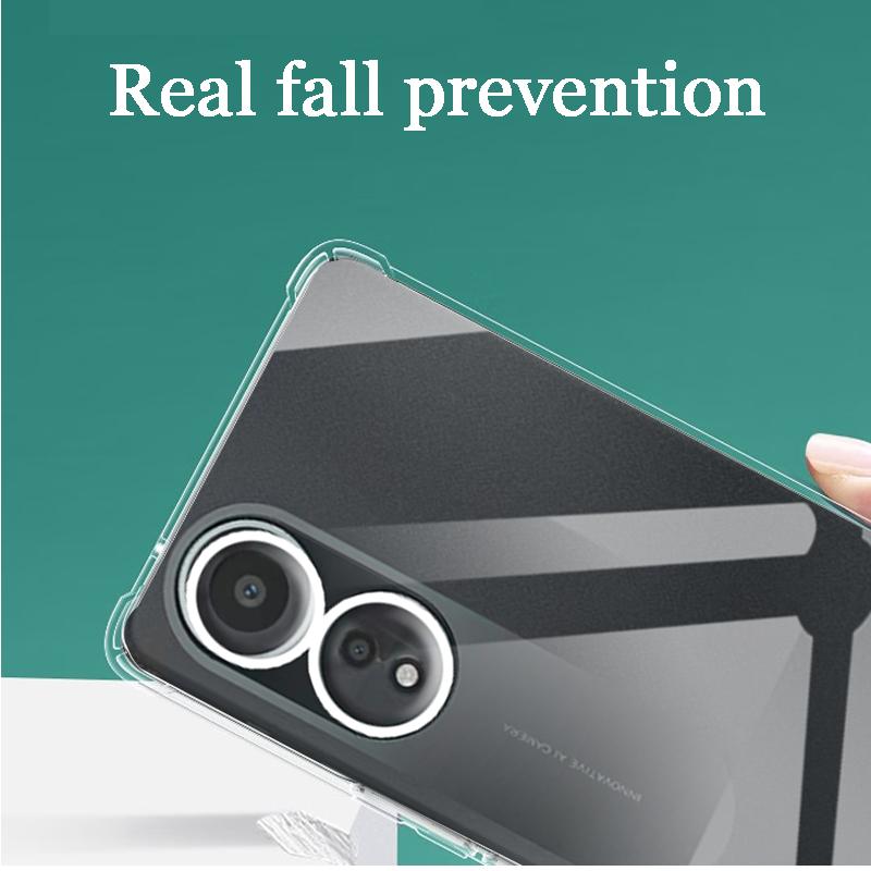 Противоударный прозрачный чехол для Oppo A18 6.56" CPH2591 Мягкие силиконовые прозрачные задние крышки для Oppo A 18 Phone Защитная камера