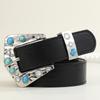 Belt Girl, Cool Jeans, Blue Gem Inlaid Vintage Classic Belt
