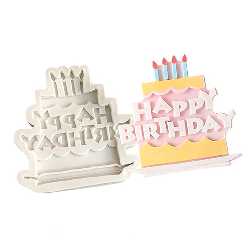 Силиконовая форма для торта с английскими буквами «С днем рождения», форма для конфет, мороженого, инструменты для выпечки, помадка, шоколад