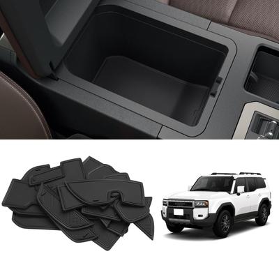 Автомобильные резиновые коврики в карманы дверей для Toyota Land Cruiser LC250, совместимые с новым Prado 250. Набор резиновых ковриков и Toyota Land Cruiser