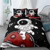 Space Astronaut Pattern Print Duvet Set Boys And Girls Bedroom Decoration Three-Piece Set