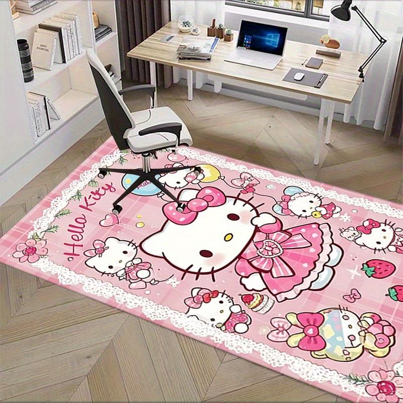 Office Rug Hello Kitty, Cute Anti-Slip Rug, Machine Washable for Living Room, Bedroom, Office, Multiple Sizes, Bedroom Mat, Decorative Mat, Durable Ma