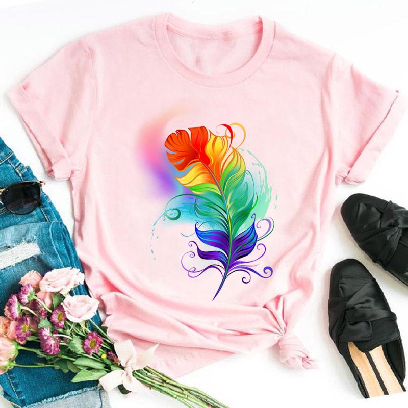 Футболка с принтом радужной бабочки, женская черная футболка 90-х годов, женская милая футболка с рисунком, женские летние футболки с круглым вырезом, топы