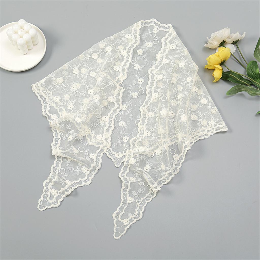 Ethnic Lace Head Scarf for Women Girls Hair Scarf Bandanas Headpiece Turban Hairband Floral Neckscarf Head Accessories
