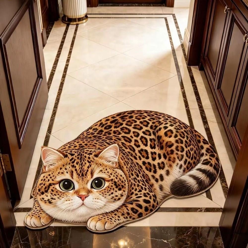 2D Cat-Shaped Area Rug Anti-fouling Cartoon Carpet Cute Home Decor Carpet Bedrooms
