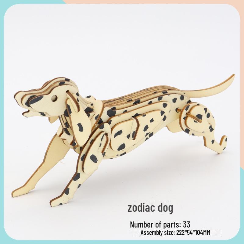 Милые животные DIY 3D деревянная головоломка для детей