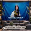 Wall Hanging Tapestry Custom NameBillie Eilish Pattern Personalized Printed Fabric Wall Decor