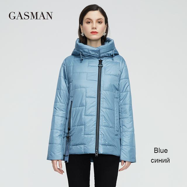 Gasman 2022 New Women's Spring Jacket Short Fashion Stand-up Collar Hooded Fashion Casual Coat Women Parka Warm Outwear 81855