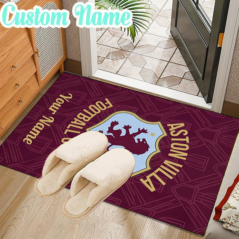 Custom Name Aston Villa Football Club Rug Office Rug Chair Mat Non Slip Carpet Rugs for Bedrooms Dining Room Living Room Home Decor gifts