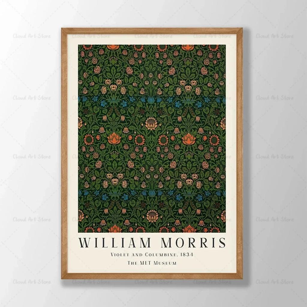 William Morris Flower Poster Canvas Painting Floral Wall Art Violets Botanical Poster Living Room Decoration Home Decor Picture