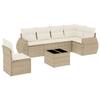 VidaXL Salon de Jardin avec Coussins 7 pcs, Canapés de Terrasse, Ensemble de Meubles de Patio, Mobilier d'Extérieur, Beige 3253775