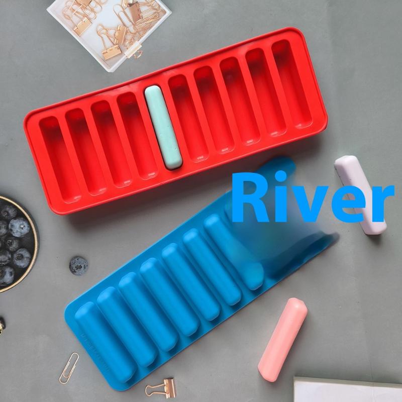 Силиконовая форма для длинных полосок для льда, антипригарная, для шоколада, желе, печенья, для выпечки своими руками, поднос для мороженого, барный поднос, кухонный инструмент, 10 ячеек