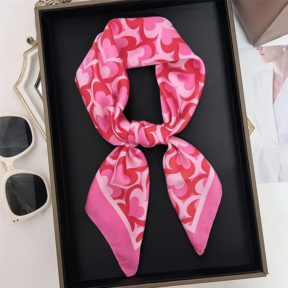 Elegant Yellow Neck Scarf Lemon Print Shawl Breathable Square Silk Scarf for Women