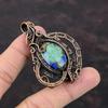 Подвеска из азурита и малахита, медная проволочная обертка, ювелирные изделия, красивая подвеска из драгоценных камней, медная подвеска, ювелирные изделия ручной работы, проволочная обертка, кулон для подарка