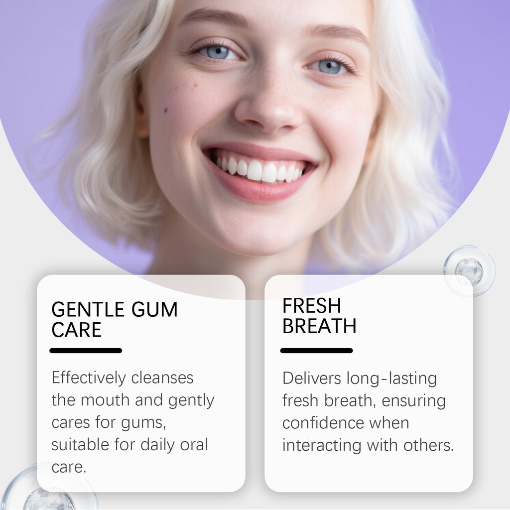 Lavender Fresh Mouthwash Gentle Clean Oral Care Breath Freshener Long-Lasting Mint Portable Daily 237ml