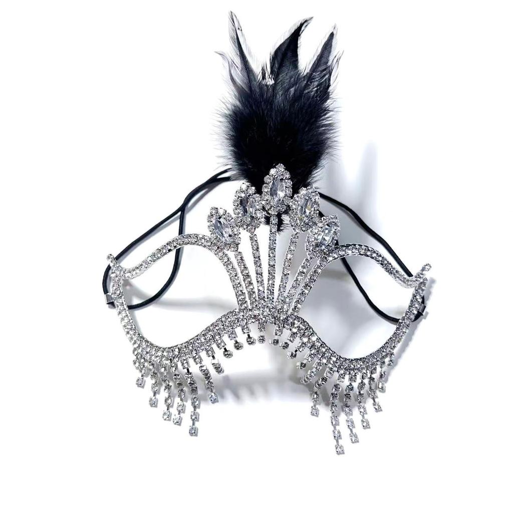 Маскарадная маска с кисточками из стразов высокого класса для ночного клуба и сценических выступлений