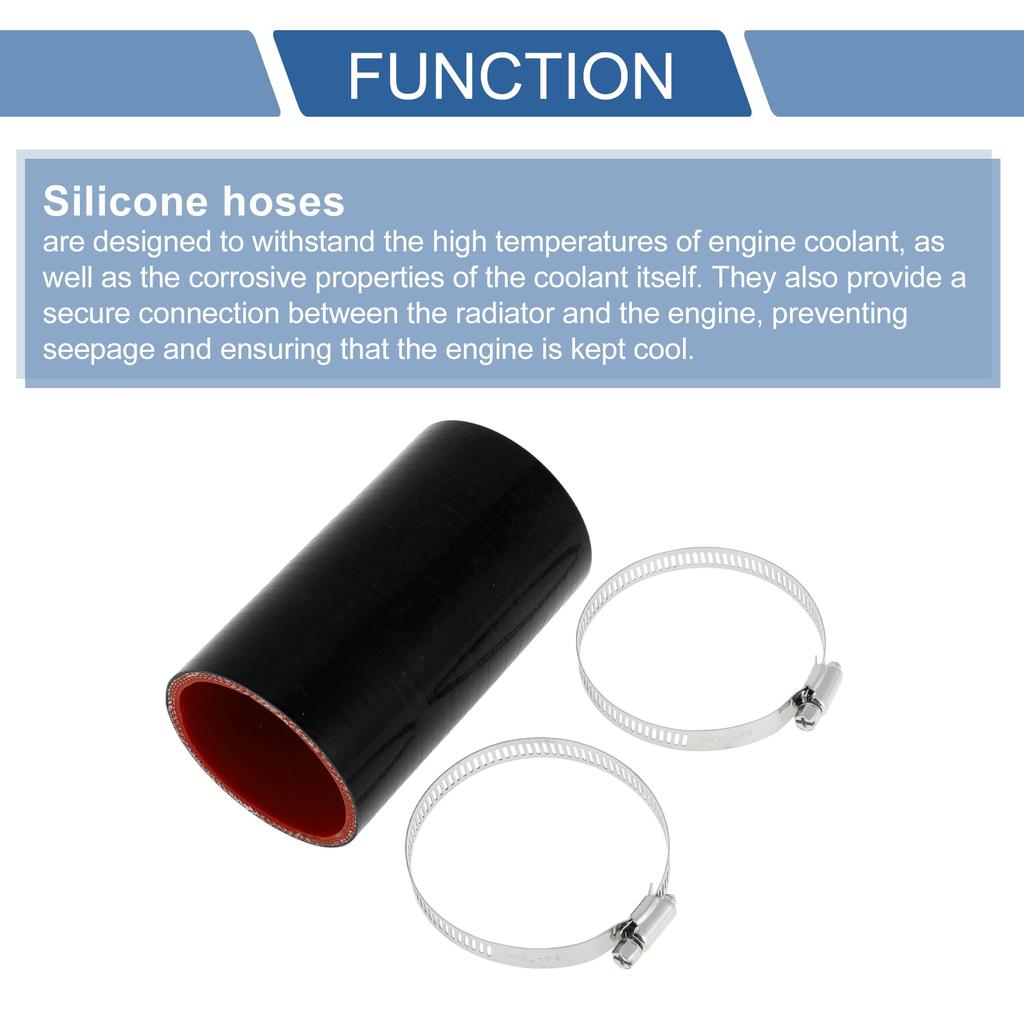 X AUTOHAUX Silicone Hose, Silicone Tube, Intercooler, Turbo, Intake Pipe, Black, Length 5.0 inches