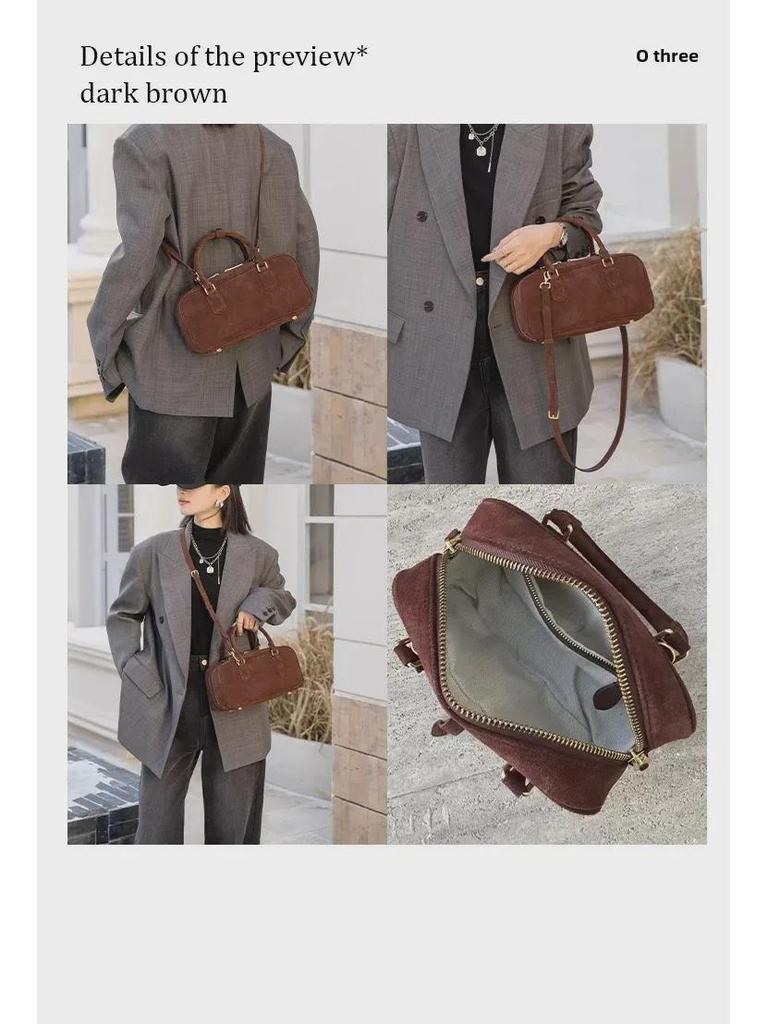 2024 Осень/Зима Натуральная Кожа Замша Портфель Тоут - Верхний Слой Коровья Кожа