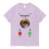 Dank Meme Hamster Staring Front Camera Hampter Calling T Shirt for Men Women Cute Oversized Graphics T-shirt 100% Cotton Tees