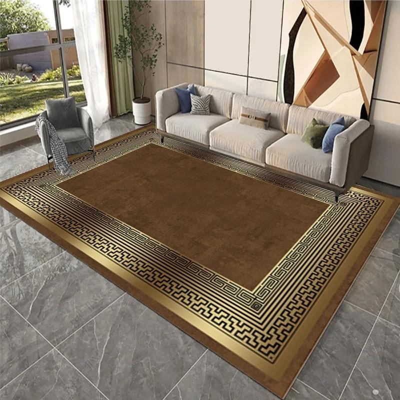 Геометрический принт Ковер для спальни для домашнего декора Гостиная Прихожая Кухня Нескользящие напольные коврики Ковер для зоны дивана и журнального столика в отеле
