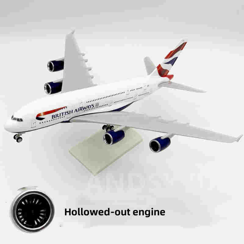 Литая смола Модель самолета A380 British Airways 30 см Масштаб 1/240 Модель самолета 380 со стендом Подарки для любителей авиации