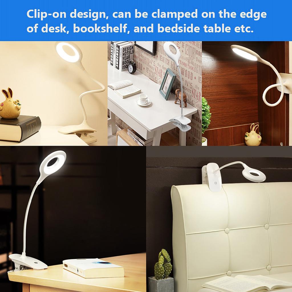 Перезаряжаемый зажим на зажиме светодиодные фонари настольная лампа уход за глазами для чтения учебы освещение