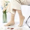 5 пар женских тонких хлопковых носков с цветочным рисунком для весны и лета, прозрачные ретро кружевные чулки-трубы с кристаллами