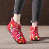 Northeast Floral Cotton Shoes: Autumn/Winter Style, Cozy Velvet Lining, Non-Slip, Soft Sole, Handmade for Middle-Aged & Elderly