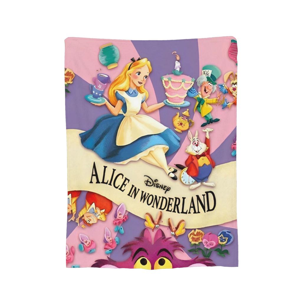 Alice In Wonderland  Knitted Blanket  Plush Throw Blanket Bed Sofa Decoration Soft Warm Bedsprea,