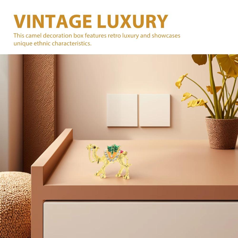 Изысканная шкатулка для украшений в виде верблюда, роскошная шкатулка для мелочей в виде животного, настольная фигурка верблюда, держатели для дисплея