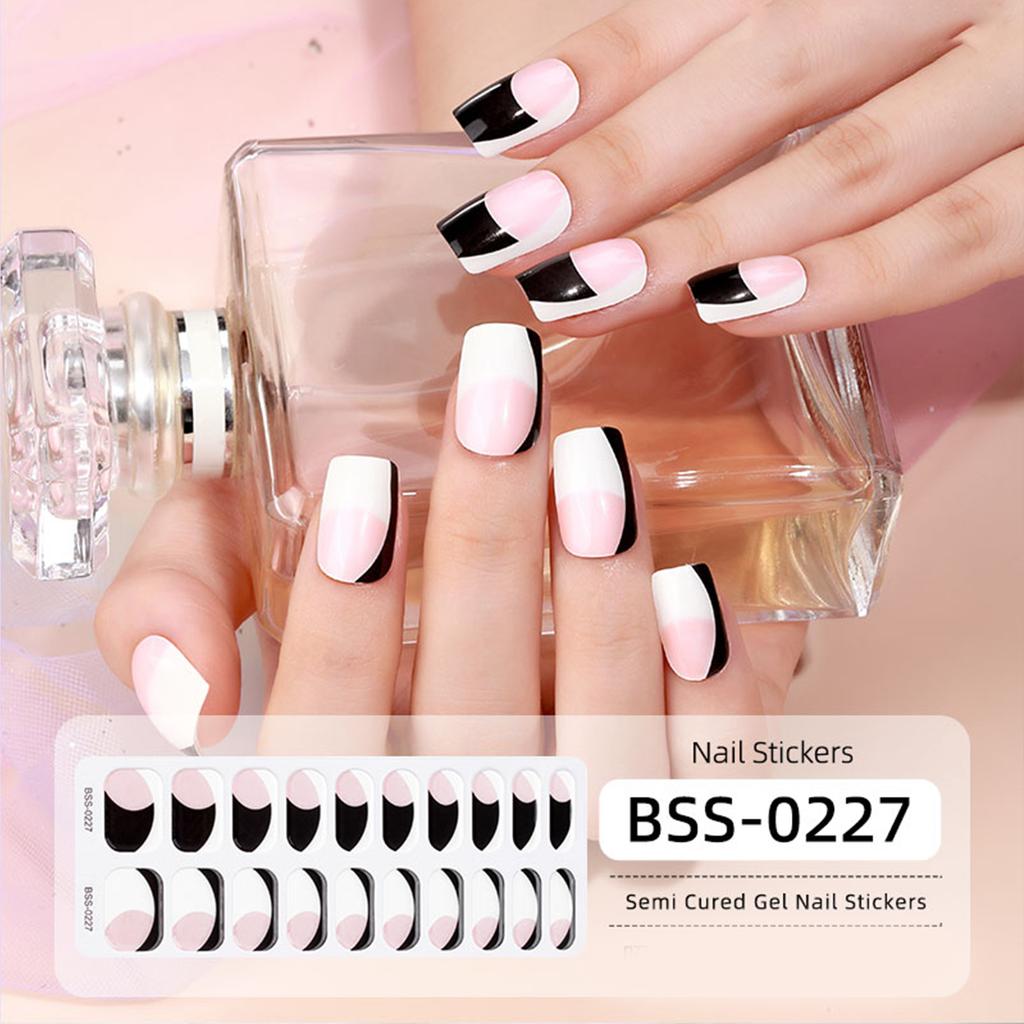 Semi-Cured Gel Nail Strips Fashionable Nails Stickers for Women and Girls Easy To Apply No Professional Skills Required
