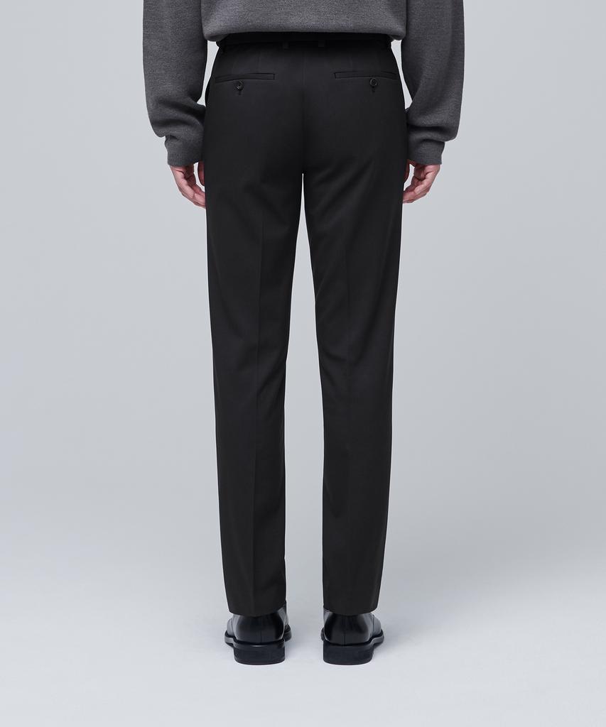 MUSINSA STANDARD Heavyweight Fleece-Lined Tapered Hidden Elastic Waist Length Slacks [Dark Gray]