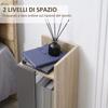 Modern Grey Nightstand with Open Shelf, Set of 2 in Chipboard for Bedroom and Living Room, 27x25x60cm