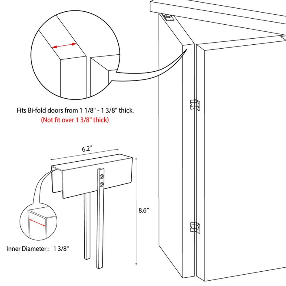 Easy to Operate Sliding Lock Metal Construction Child Safety Lock Bifold Door Lock  Closet Doors