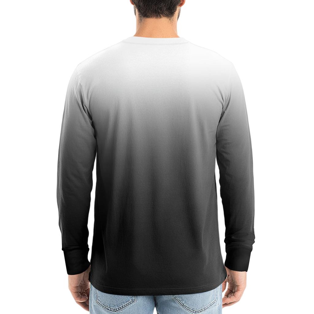 Мужская футболка с V-образным вырезом, повседневная, модная, с принтом, с длинным рукавом