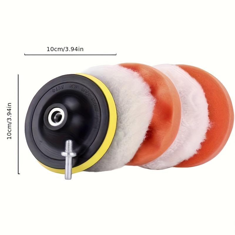 Набор для полировки и воскования автомобиля 4-5 дюймов, 100 мм Многофункциональный набор полировальных подушечек - Мягкая губка, Шерстяная подушечка и Шарообразный полировальный диск