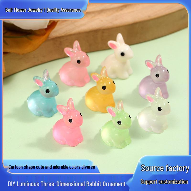 Светящаяся 3D фигурка кролика из смолы - DIY настольное крафтовое украшение