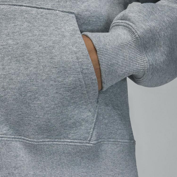 Jordan Solid Color Logo Hoodie With Long Sleeves Women Tops Grey FD7866-063