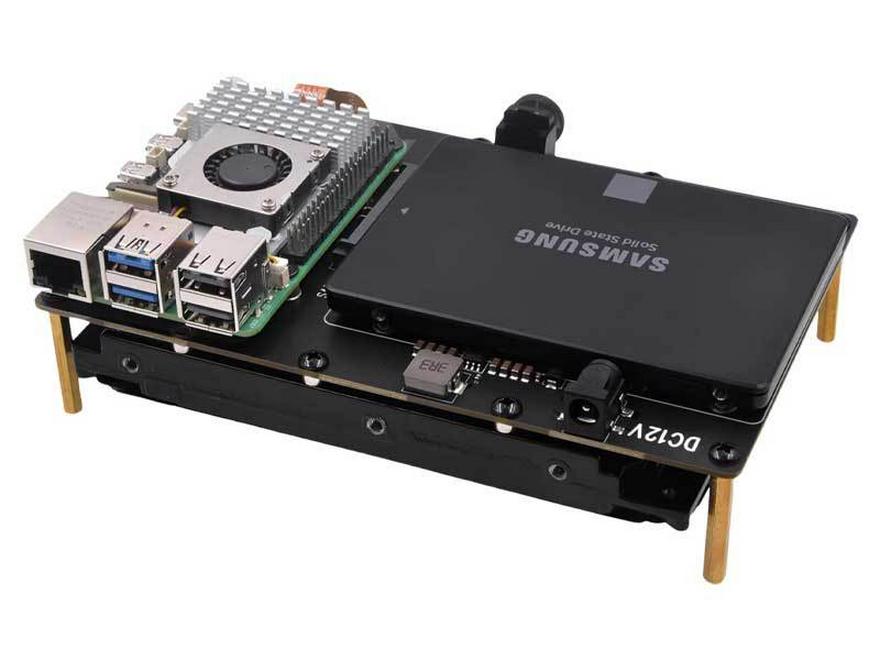 X1008 PCIe плата расширения для 2,5"/3,5" SATA HDD/SSD с двумя отсеками для Raspberry Pi 5