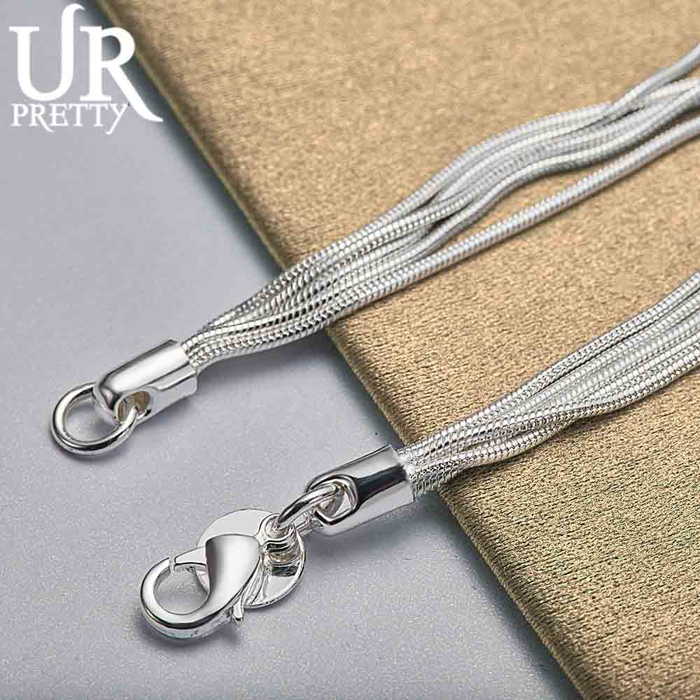 Браслет с подвеской в форме сердца из стерлингового серебра 925 пробы с несколькими змеями Модные свадебные украшения