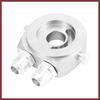 Universal Car Aluminum Alloy Oil Filter Cooler Sandwich Thread Plate Adapter Oil Cooler Kit Silver Tone M20x1.5 1/8 NPT Replace Parts