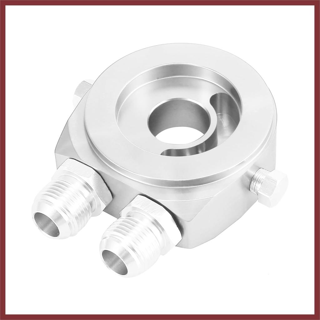 Universal Car Aluminum Alloy Oil Filter Cooler Sandwich Thread Plate Adapter Oil Cooler Kit Silver Tone M20x1.5 1/8 NPT Replace Parts