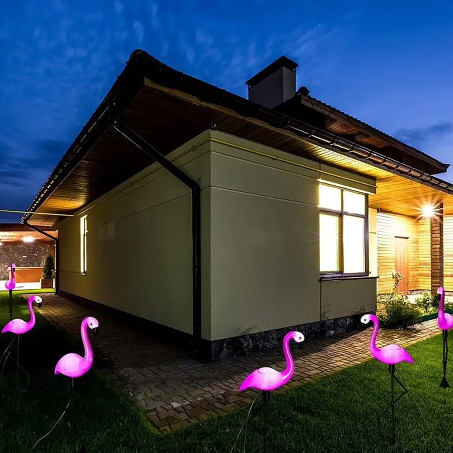 Flamingo Solar Lights, Outdoor Flamingo Patio Decoration, Flamingo Stake Lights Solar Powered, Decorative Lawn Decorative Garden Stakes Patio Pon