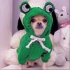 Autumn Winter Dog Hoodies for Small Dogs Cat Cute Frog Print French Bulldog Puppy Soft Warm Fleece Costume Chihuahua Sweatshirts