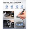 Magtame Type C Cable Flat Flat Magnet Automatic Storage 240W/5A Fast Charging Type-c Cable QC4.0/PD3.1 Compatible Usbc-usbc Cable Metal Connector