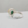 Genuine Rich Green Emerald Gems 925 Sterling Silver Yellow Gold Two Tone Ring Jewelry, Handmade Emerald Ring Jewelry
