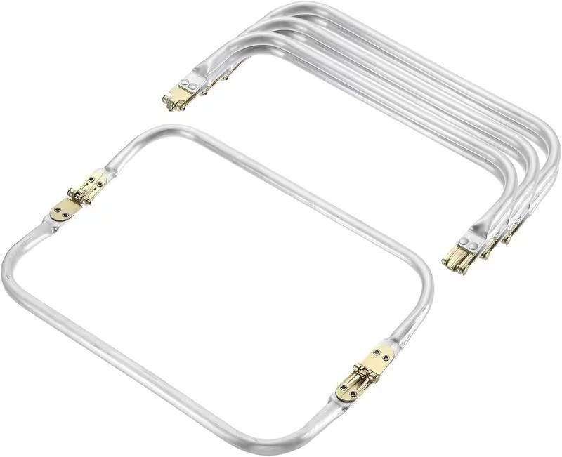 4 Pcs Heavy Duty Aluminum Bag Frame Buckles for DIY Purses and Handbags, Square Locking Closure, 20/22/25/30 cm, Light Gold