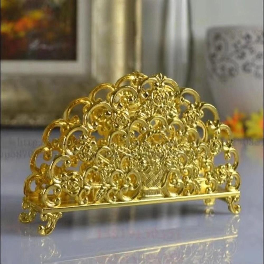 Zinc Zinc Zinc Alloy Napkin Holder Desktop Ornament Gold Tissue Box Metal Paper Dispenser For Dining Table